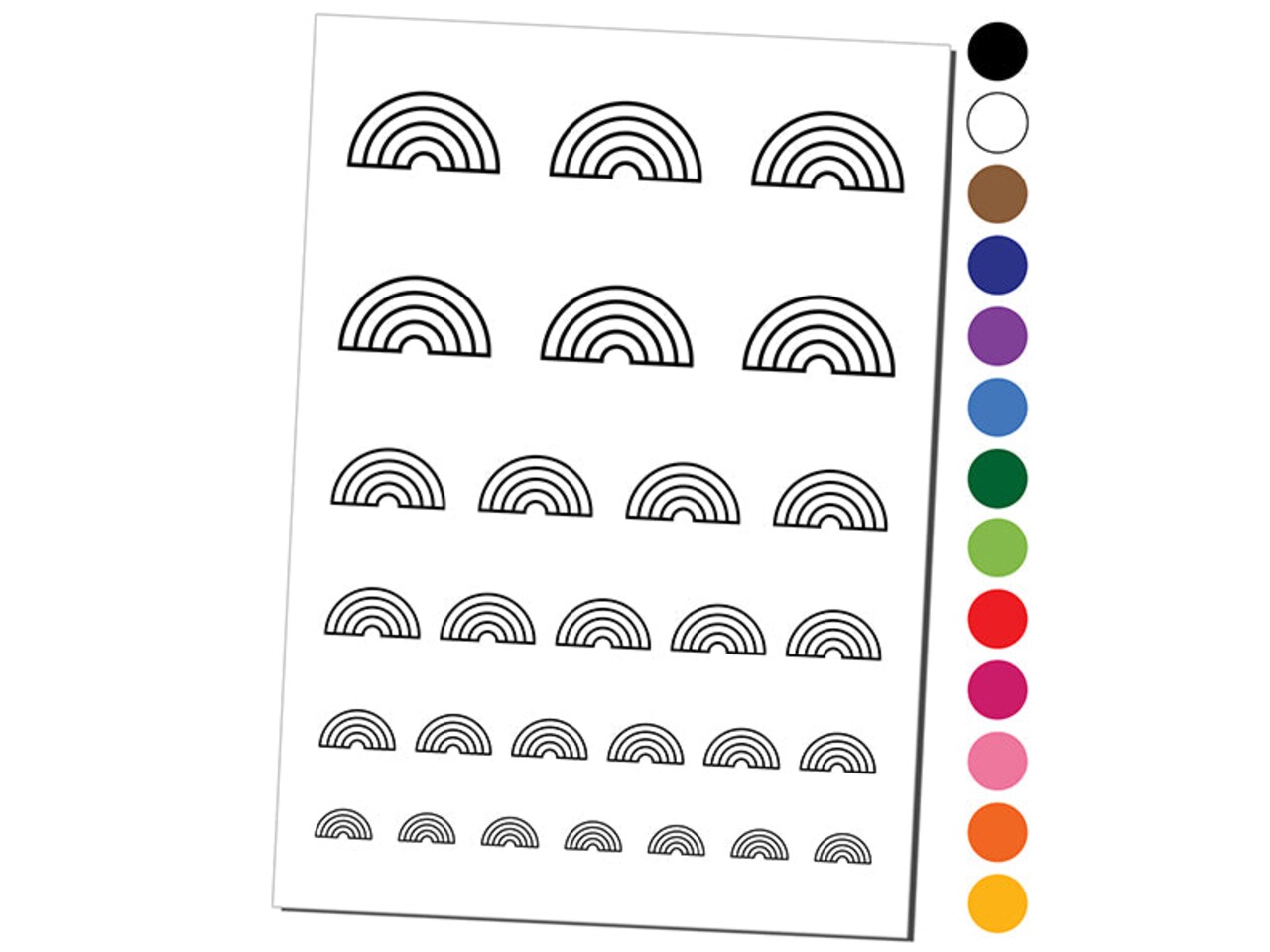 Cute Rainbow Temporary Tattoo Water Resistant Fake Body Art Set Collection